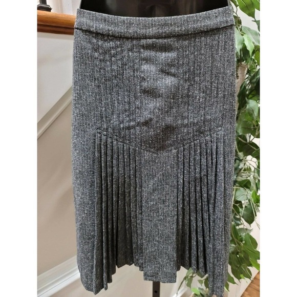 Halogen Women's Gray Polyester & Viscose Knee Length Flare Skirt Size Regular 6 - Picture 5 of 15